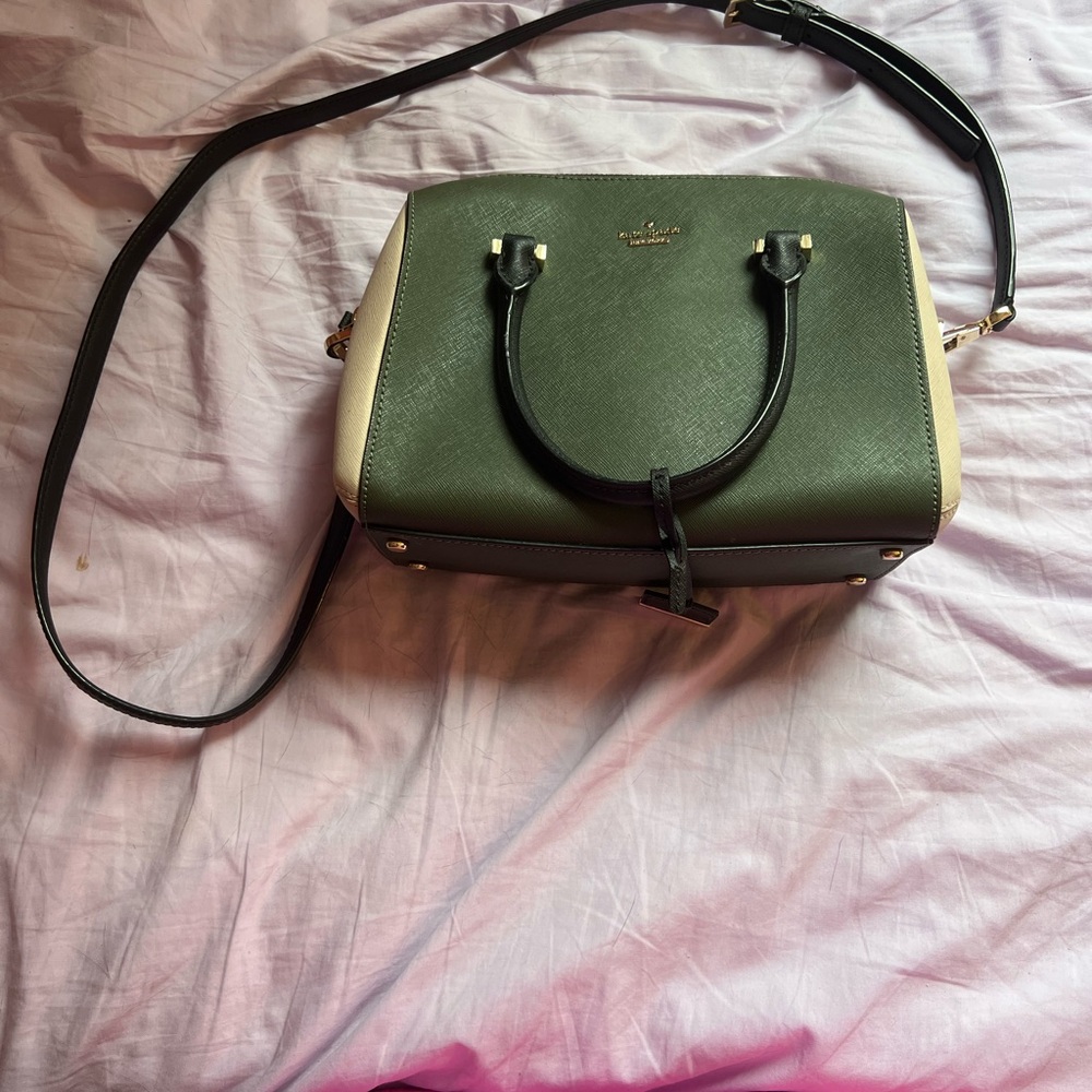 Kate Spade Olive and Cream Satchel